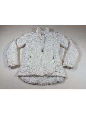 The North Face Womens XS White Quilted Mossbud Coat With Fleece Lining (MM500)
